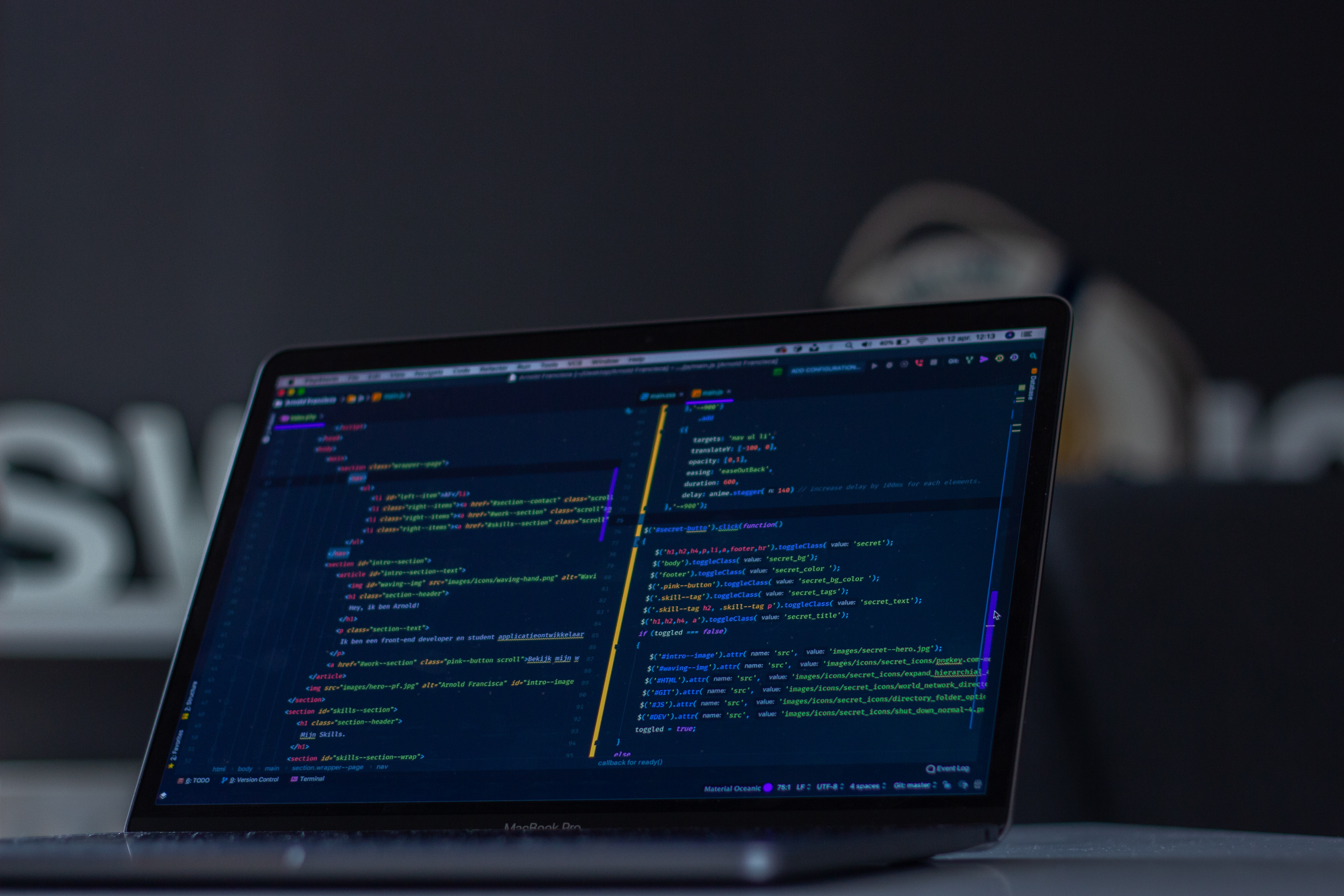 Code sur un ordi
